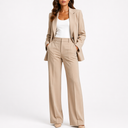 Women’s Two-Piece Set with Blazer and Straight-Leg Pants
