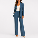 Women’s Two-Piece Set with Blazer and Straight-Leg Pants