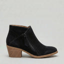 Women’s Suede Ankle Boots – Block Heel & Side Zip