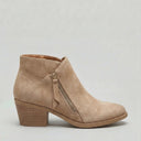 Women’s Suede Ankle Boots – Block Heel & Side Zip