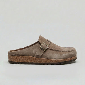 Unisex Suede Look Clogs | Adjustable Buckle Strap