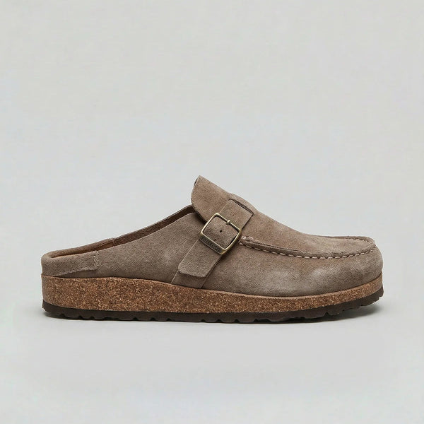Unisex Suede Look Clogs | Adjustable Buckle Strap