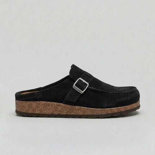 Unisex Suede Look Clogs | Adjustable Buckle Strap