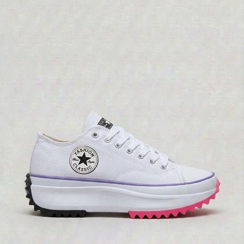 Women's Canvas Platform Trainers | Chunky Lace-Up Sneakers