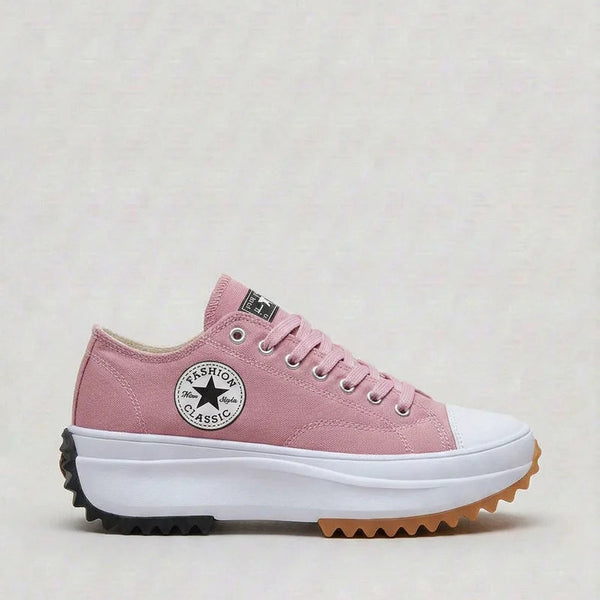 Women's Canvas Platform Trainers | Chunky Lace-Up Sneakers