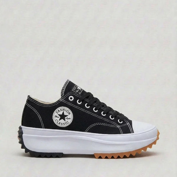Women's Canvas Platform Trainers | Chunky Lace-Up Sneakers
