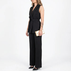 Women's Tailored Two-Piece Suit Set with Belt