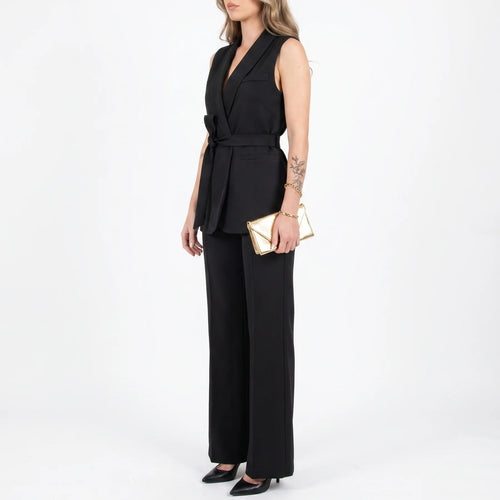 Women's Tailored Two-Piece Suit Set with Belt