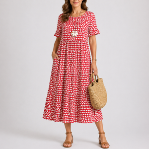 Women’s Summer Casual Polka Dot Midi Dress