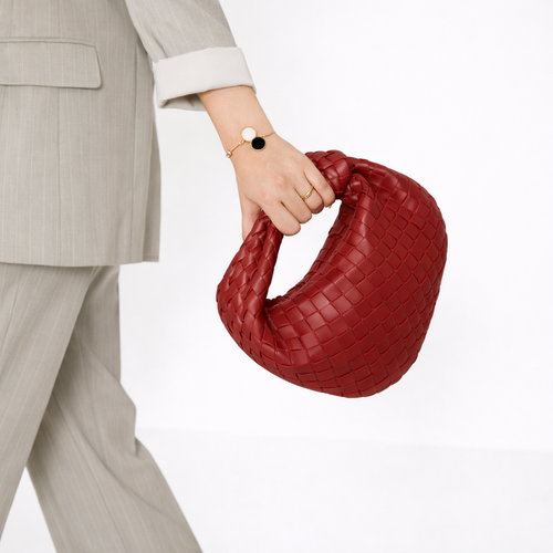 Luxury Woven Knot Handle Bag – Soft Vegan Leather