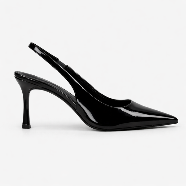 Women’s Elegant Black Slingback Heels – Pointed Toe