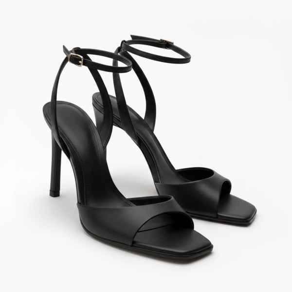 Women’s High Heel summer Sandals – Square Toe Ankle Strap Fit