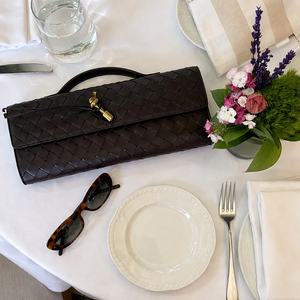 Luxury Woven Clutch Bag – Elegant Evening Shoulder Style