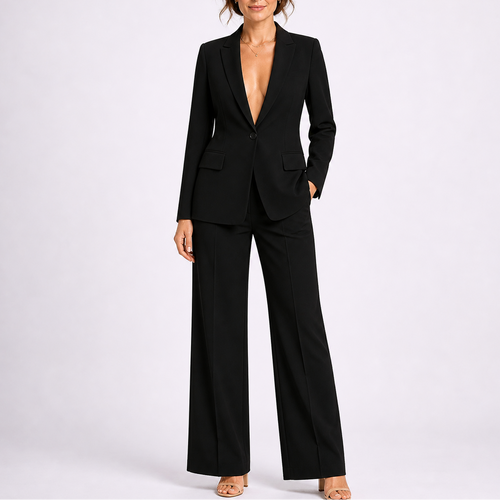 Women’s Tailored Blazer and Wide-Leg Pants Set