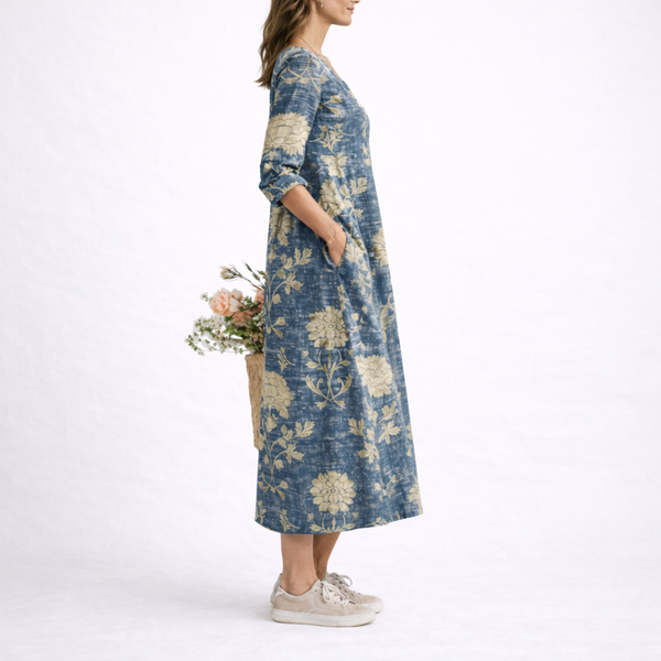 Linen Floral Dress