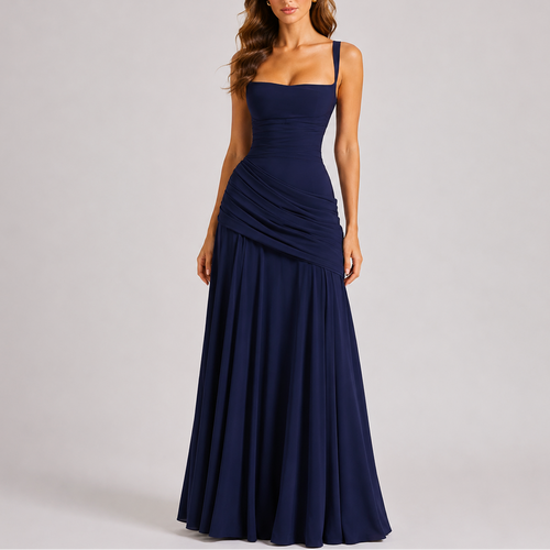 Elegant Draped Maxi Dress
