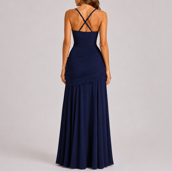Elegant Draped Maxi Dress