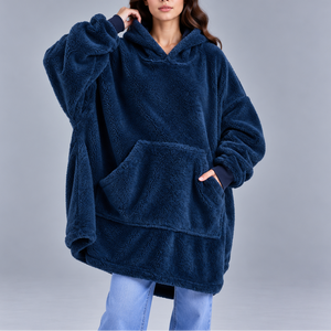 Women's Winter Oversized Fleece Hoodie – Ultra Warm & Cozy Sherpa Blanket Sweatshirt