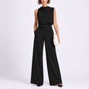 Women’s Jumpsuit with Sleeveless Upper and Wide-Leg Design