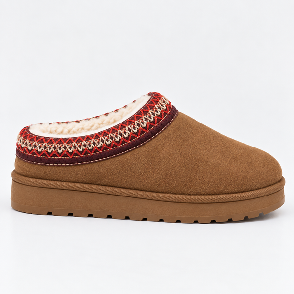 Women’s Suede Clogs | Warm Fur Lined Slip-On Winter Shoes