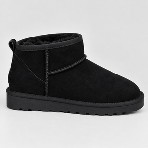 Women’s Suede Ankle Boots | Warm Fur Lined Winter Shoes with Grip
