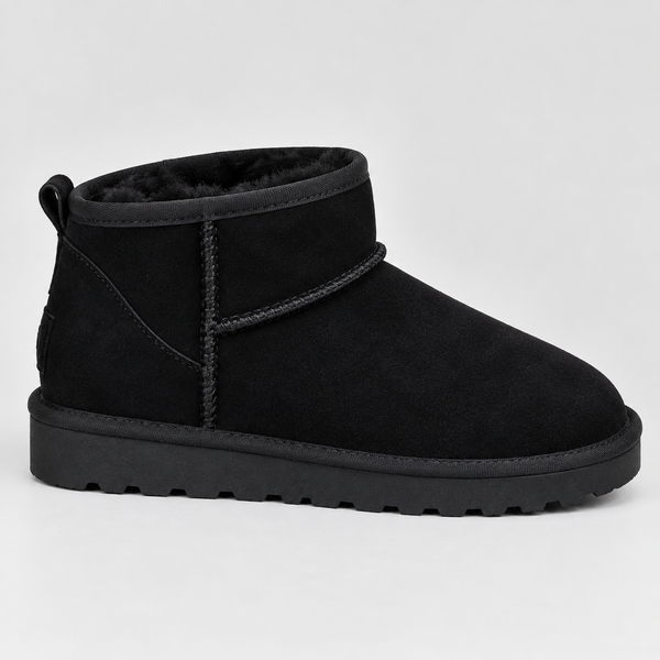 Women’s Suede Ankle Boots | Warm Fur Lined Winter Shoes with Grip