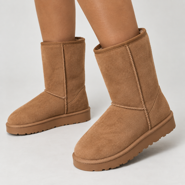 Women’s Suede Winter Boots | Warm Mid-Calf Shoes with Soft Lining