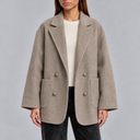 Women’s Overcoat | Oversized Double-Breasted Coat with Lapel Collar