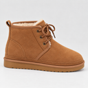 Women’s Suede Lace-Up Ankle Boots | Warm Fur Lined Winter Shoes