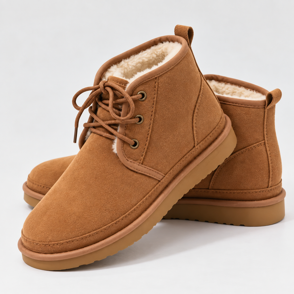 Women’s Suede Lace-Up Ankle Boots | Warm Fur Lined Winter Shoes
