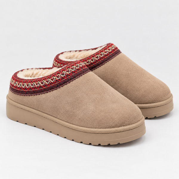 Women’s Suede Clogs | Warm Fur Lined Slip-On Winter Shoes