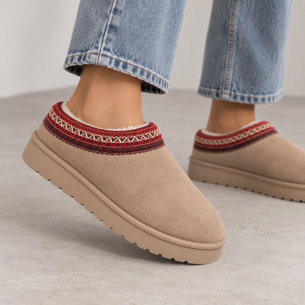 Women’s Suede Clogs | Warm Fur Lined Slip-On Winter Shoes