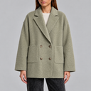 Women’s Overcoat | Oversized Double-Breasted Coat with Lapel Collar