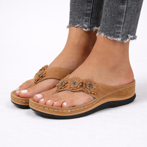 Women’s Floral Orthopedic Summer Sandals – Cushioned Support