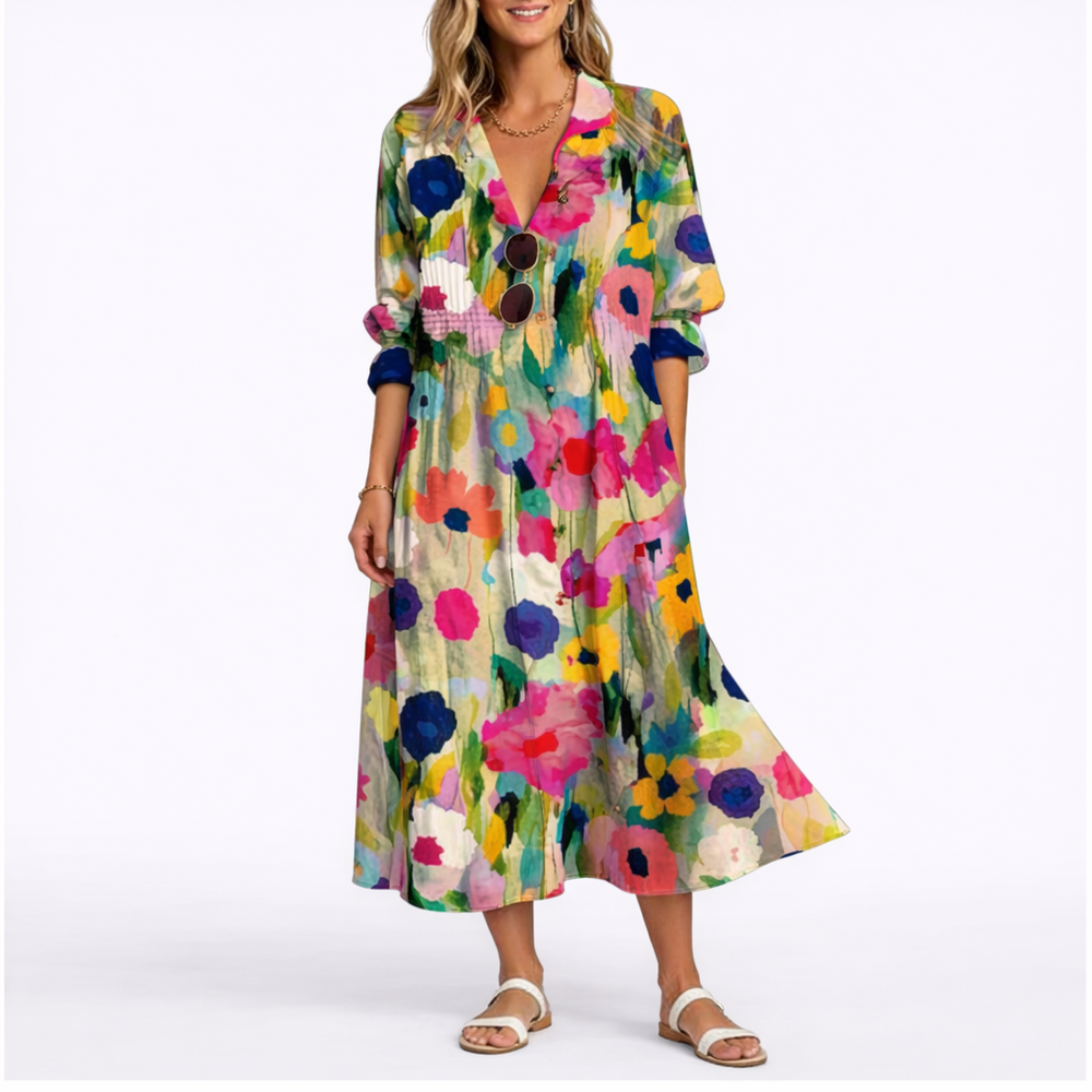 Flattering Floral Maxi Dress – Elegant Fit & Effortless Comfort