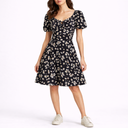 Women’s Short Sleeve Floral Midi Dress
