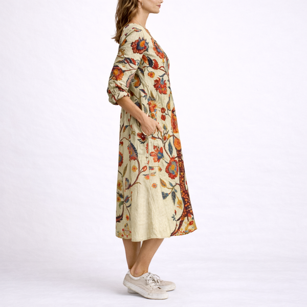 Linen Floral Dress