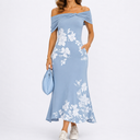 Women’s Floral Off-Shoulder Maxi Dress – Summer Elegance