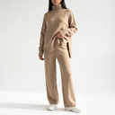 Women’s Knitted Lounge Set – Turtleneck Jumper & Wide-Leg Trousers