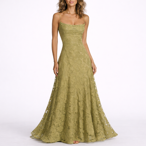 Maxi Dress with Open Back & Floral Texture