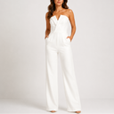 Women’s Elegant Strapless Wide-Leg Jumpsuit