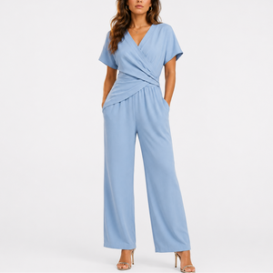 Women’s Elegant Wrap Jumpsuit Two-Piece Set