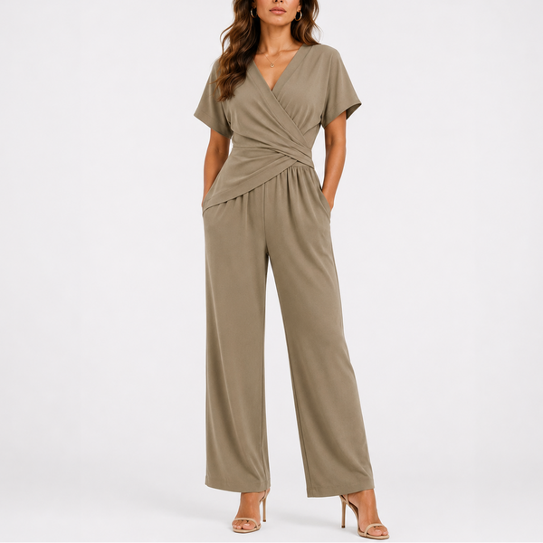 Women’s Elegant Wrap Jumpsuit Two-Piece Set