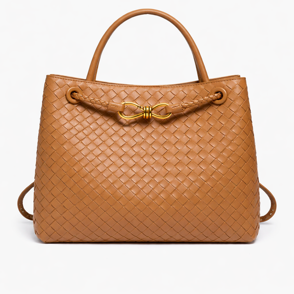 Woven Luxury Tote Bag – Soft Vegan Leather Everyday Shoulder Bag