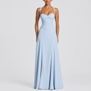 Womens Corset Draped Maxi Dress