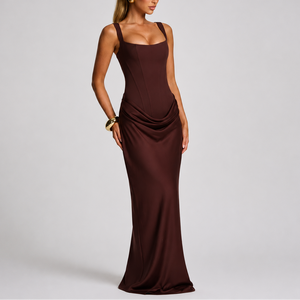 Women's Fitted Corset Maxi Dress