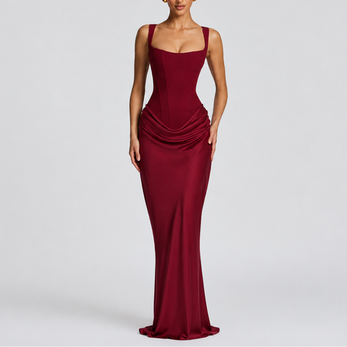Women's Fitted Corset Maxi Dress