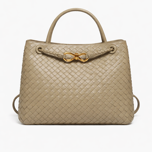 Woven Luxury Tote Bag – Soft Vegan Leather Everyday Shoulder Bag