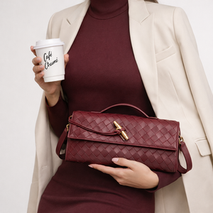 Luxury Woven Clutch Bag – Elegant Evening Shoulder Style