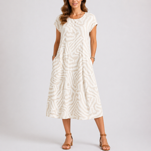 Women’s Casual Round Neck Midi Summer Dress